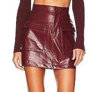 NWT Steve Madden Deep Red Burgundy Mini Skirt with Cargo Pockets